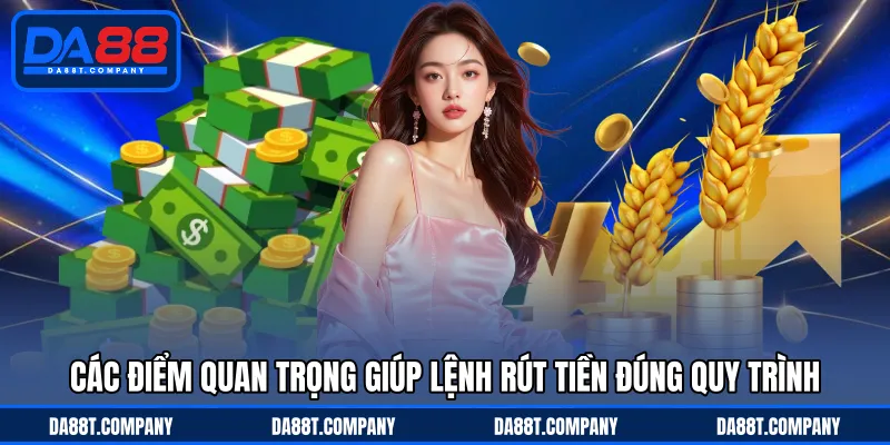 Các điểm quan trọng giúp lệnh rút tiền đúng quy trình 